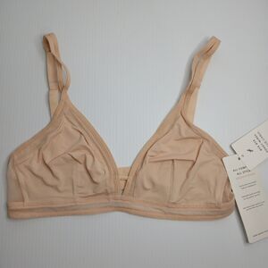 All You LIVELY Womens Mesh Trim Bralette No Wire Bra Toasted Almond Size M